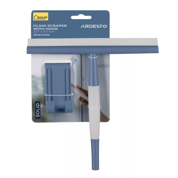 Скребок для стекла с крючком Ardesto ARHE3402B 22.7х21.7 см голубой | Зображення 6