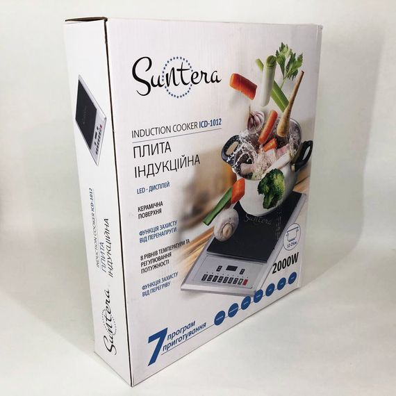 Електроплита інфрачервона настільна Suntera ICD-1012, 2000Вт, QR-880 Сенсорні електроплити | Зображення 1