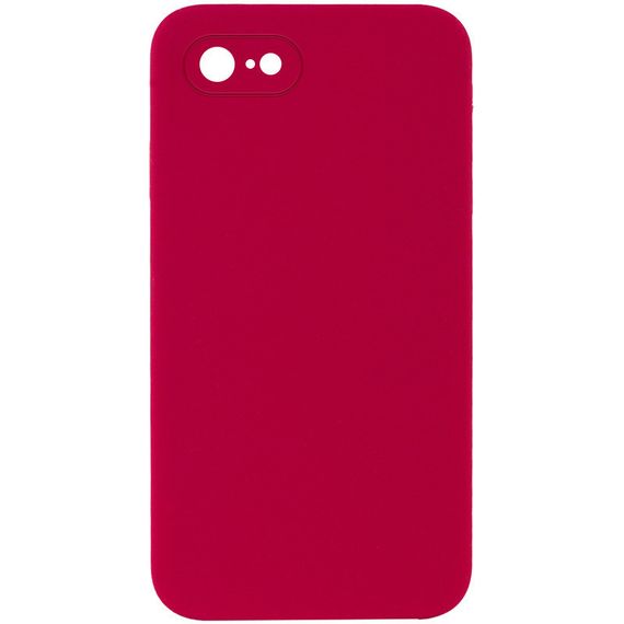 Чохол Silicone Case Square Full Camera Protective (AA) NOLOGO для Apple iPhone 6/6s (4.7") Червоний / Rose Red