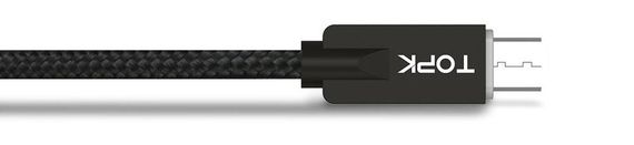 Кабель TOPK LED Light MicroUSB 0.6 m - Black | Зображення 1