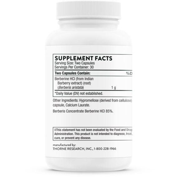 Барбарис Thorne Research Berberine-500 60 Caps | Зображення 2