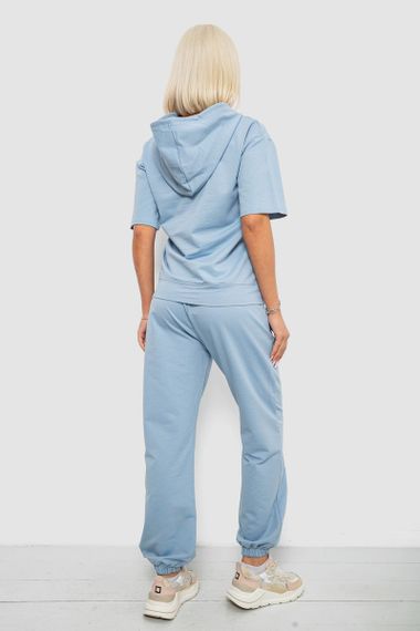 Костюм жіночий повсякденний однотонний, колір блакитний, 221R105 | Зображення 3