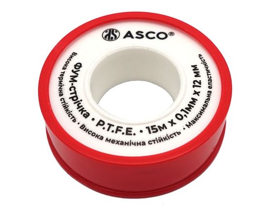 Фум-стрічка 12mm×0.1mm×15м (0.2g/cm3) ASCO Turkey 10/500