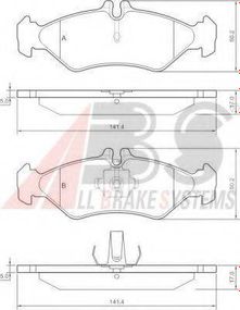 Колодка гальм. диск. MBVW SPRINTERLT28LT35 задн. (вир-во ABS) A.B.S. 36902 на MERCEDES-BENZ SPRINTER 2-t автобус (901, 902)