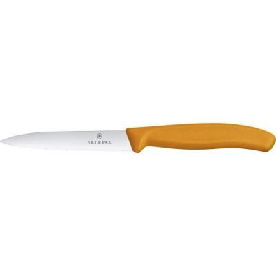 Кухонный нож Victorinox SwissClassic для нарезки 10 см, волнистое лезвие, оранжевый (6.7736.L9)