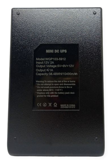 Джерело безперебійного живлення 10400 mAh USB, 9V, 12V для роутера Mini UPS WGP павербанк УПС + 3 перехідника | Зображення 4