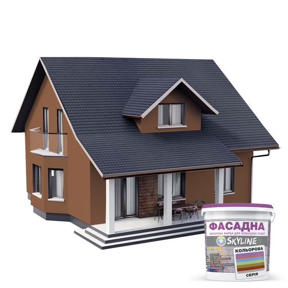 Краска Акрил-латексная Фасадная Skyline 3030-Y50R Корица 5л | Зображення 2