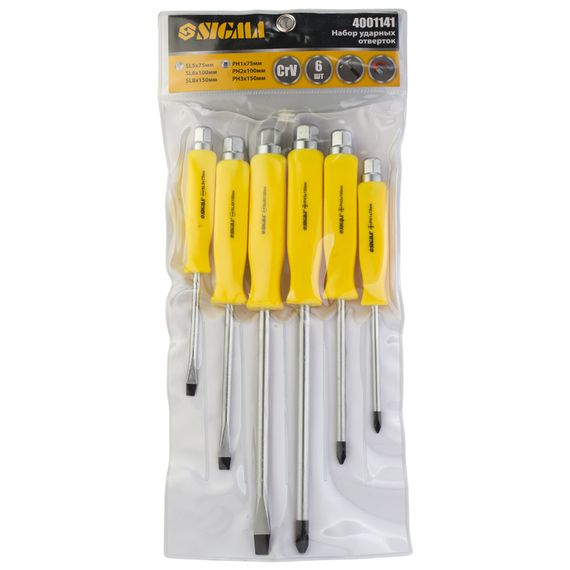 Набір викруток ударних Sigma під ключ 6шт CrV 4001141 | Зображення 1