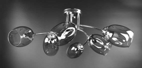 Люстра стельова на 6 лампочок 26179 Хром 26х63х63 см. | Зображення 2