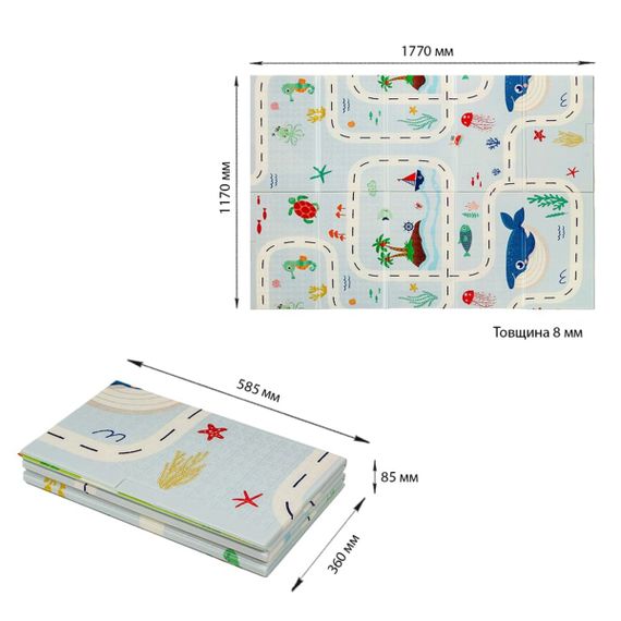 Дитячий складний термокилимок 117см х 177см х 8мм Океан-Зростомір (300) SW-00003030 | Зображення 2