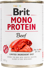 Вологий корм консерва Brit Mono Protein для дорослих собак, яловичина 400г