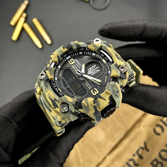 Чоловічий годинник Awarder 001 Тризуб срібло Camo Green | Зображення 2