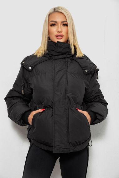 Куртка женская зимняя короткая, цвет черный, 244R983