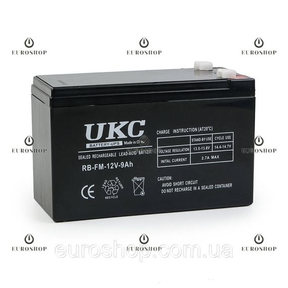 Аккумулятор UKC RB-FM-12V-9Ah, аккумуляторная батарея свинцово-кислотная, аккумулятор для бесперебойника, аккумулятор для ИБП