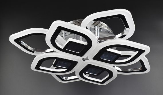 Люстра світлодіодна стельова LED світильник для квартири на стелю лед з пультом 26065 Хром 10х44х44 см.