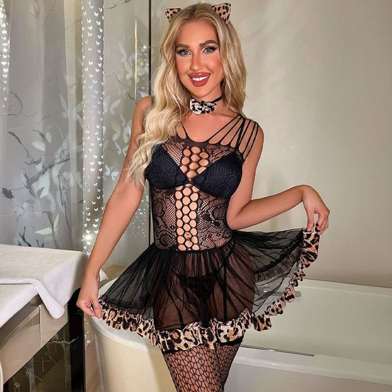 Ігровий костюм Кішка Babydoll 42 Чорний 6028 | Зображення 3