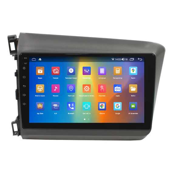 Штатная магнитола 9" Lesko для Honda Civic IX 2011-2015 4/64Gb CarPlay 4G Wi-Fi GPS Prime 8 ядер Хонда | Зображення 1