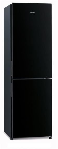 Холодильник с нижн. мороз. HITACHI R-BG410PUC6GBK, 190х65х60см, 2 дв., Х- 215л, М- 115л, A+, NF, Инвертор, Черный (стекло) (R-BG410PUC6GBK)