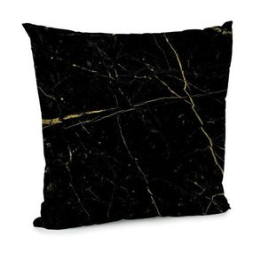 Подушка диванная с бархата Черный мрамор 45x45 см (45BP_ORG034)