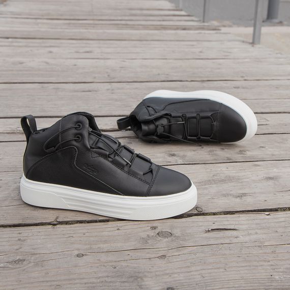 Черные кожаные ботинки для мужчин 40 41 42 43 44 45 размер | Зображення 5