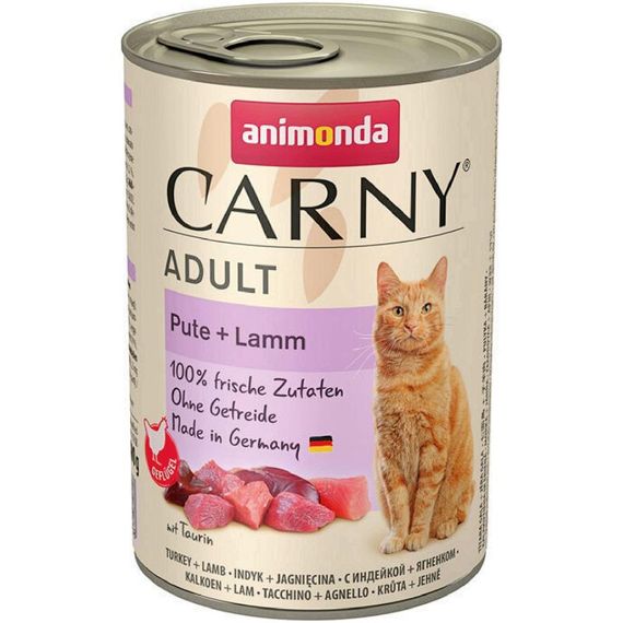Вологий корм для дорослих котів Animonda Carny Adult індичка та ягня 400 г (4017721838238)