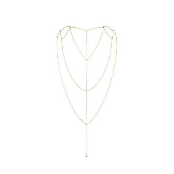 Цепочка для спины Bijoux Indiscrets Magnifique Back and Cleavage Chain - Gold, украшение для тела