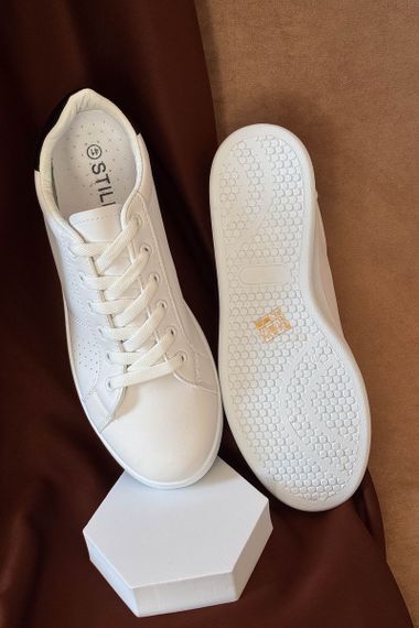 Кеди чоловічі, колір біло-чорний, 248RR218 | Зображення 3