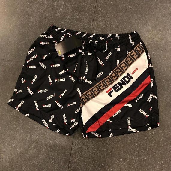 Плавки FENDI Black плавальні шорти фенді шорты плавательные мужские шорти для спорту фенди | Зображення 2