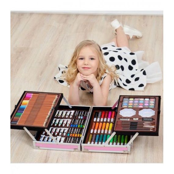Набір для малювання для підлітків Єдиноріг 145 предметів | Валіза з олівцями DZ-532 та фарбами | Зображення 1