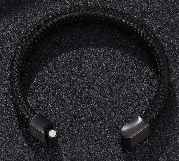 Чоловічий шкіряний браслет Primo Rock Lux 22 - Black | Зображення 2