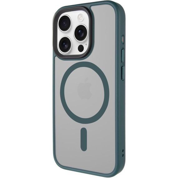 TPU+PC чехол Metal Buttons with MagSafe для Apple iPhone 15 Pro Max (6.7") Зеленый
