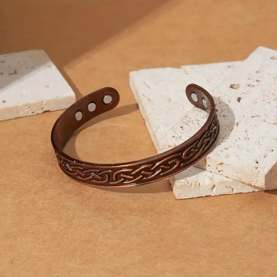 Магнитный браслет в Винтажном Стиле с Регулируемым Магнитным Заклепом из Бронзы | Зображення 4
