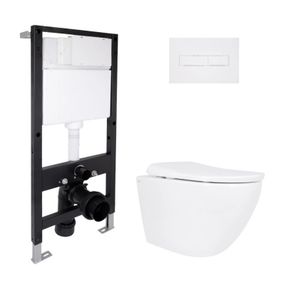 Готовое решение Qtap для ванной комнаты: подвесной унитаз Robin ML Ultra Quiet 520x365x365 + комплект инсталляции Standard