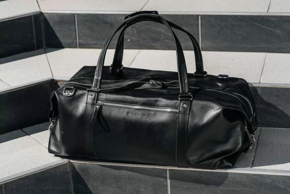 Шкіряна дорожня сумка Skin and Skin Stout L 55х27х23 см Чорна (BB01BL-L) | Зображення 1