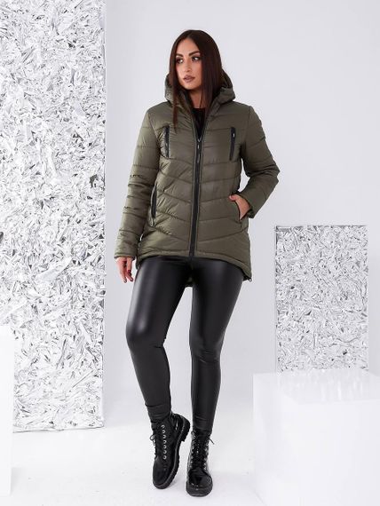 Елегантна жіноча парка, арт. 300, хакі | Зображення 4