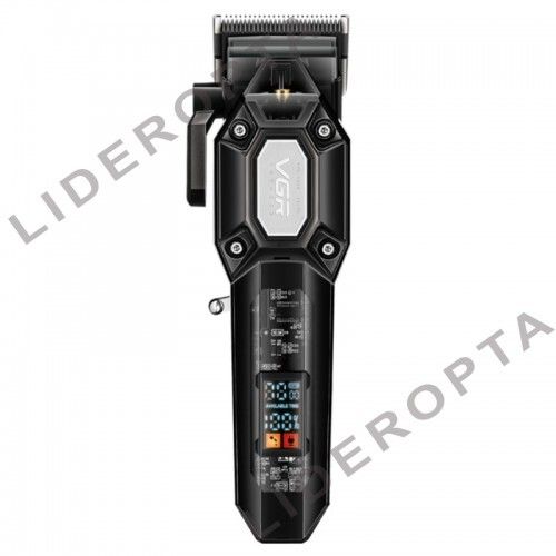 Акумуляторна машинка для стрижки VGR V-600 Black з 6 насадками, регулятором висоти зрізу та LED-дисплеєм (45689-V-600 BLACK_587)