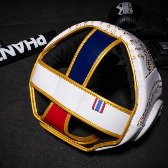 Боксерський шолом Phantom Muay Thai Full Face White Gold (капа в комплекті) | Зображення 7
