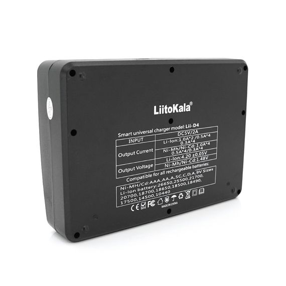 ЗУ универсальное Liitokala Lii-D4.4 канала, поддерживает Ni-MH и Ni-Cd AA (R6) | Зображення 4
