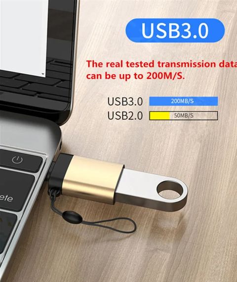 Адаптер OTG USB3.0 з Type-C на USB зі шнурком GP-89 | Зображення 1