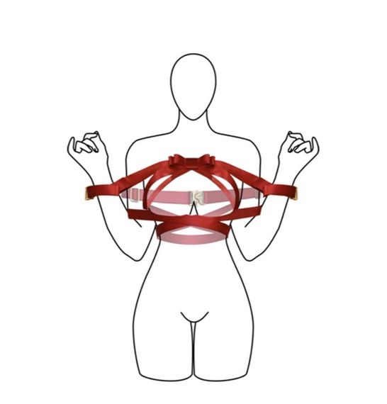 Фіксатор бондаж з бантом для верхньої частини тіла UPKO Bowknot, червоний Sex Aura | Зображення 7