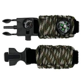 Браслет для виживання PARACORD 18 мм із компасом Камуфляжний