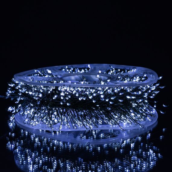 Новорічна гірлянда кімнатна «Роса» Хвойна лапа 100 м, 3000 LED, біле сяйво, зелений провід | Зображення 5