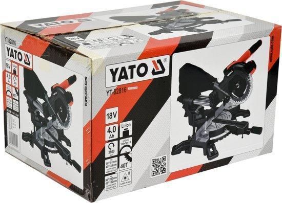 Пила торцювальна акумуляторна LI-ION 18В 4 А/год 185 мм YATO YT-82816 | Зображення 7