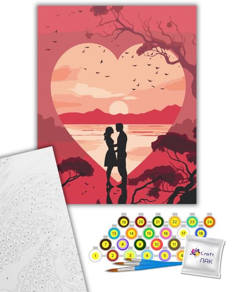 Картина по номерам "Силуэт любви" 11066-AC 40х50 см | Зображення 1