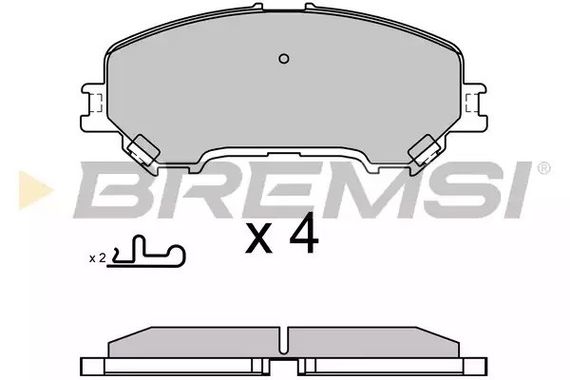 Колодки передні гальмівні Qashqai II/Kadjar 13- (Akebono), Bremsi (BP3629) | Зображення 1
