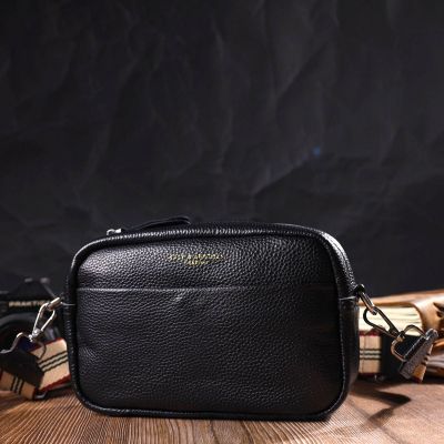 Сумка Vintage Жіноча на плече з натуральної шкіри Чорна (22123) | Зображення 2