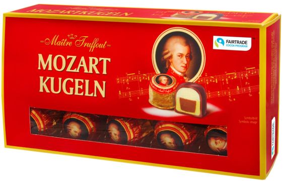 Шоколадні марципанові цукерки в коробці Mozart Kugeln, 200 г (Австрія)