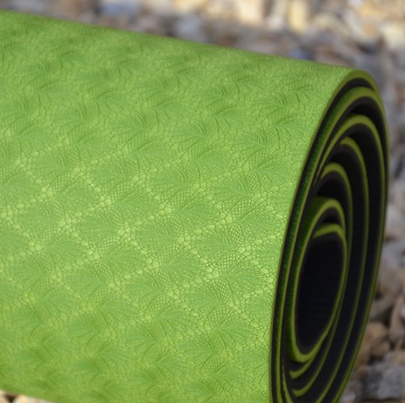 Килимок для йоги та фітнесу U-POWEX TPE Yoga mat Green/Black (183х61х0.6) | Зображення 6