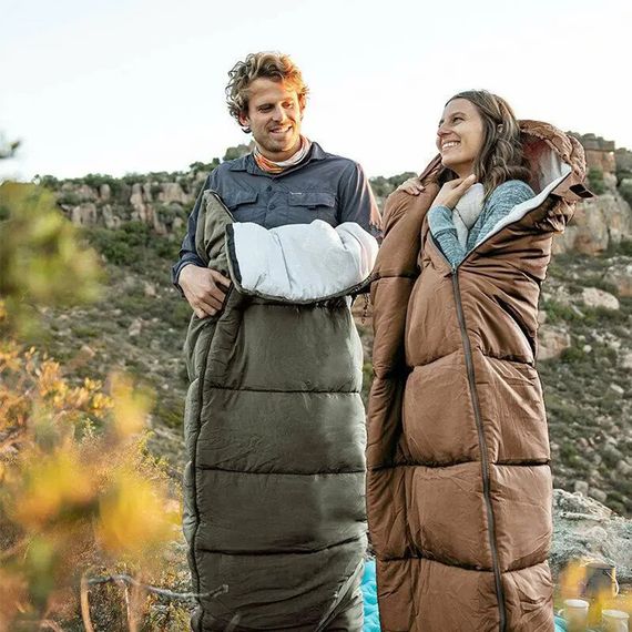 Спальник з капюшоном Naturehike U150 NH20MSD07, (11°C), лівий, коричневий | Зображення 1