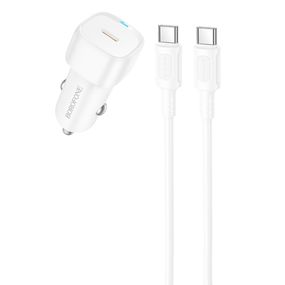АЗУ Borofone BZ34A Cloud PD20W (1USB-C) + кабель Type-C to Type-C White